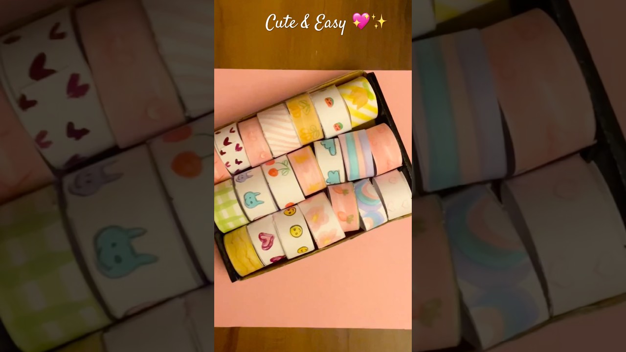 DIY Cute Washi Tape 💖 | Easy Paper Craft Idea|Homemade Washi tape😍#shorts