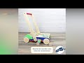 Chariot de marche avec blocs de construction en bois pour bébé
