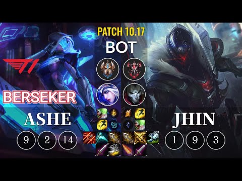 T1 Berseker Ashe vs Jhin Bot - KR Patch 10.17