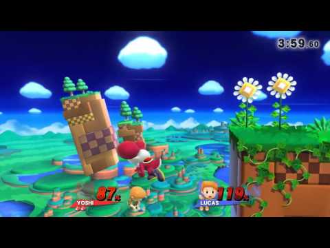 Hija de Yoshi (Roja) VS Lucas Gameplay Super Smash Bros Wii U