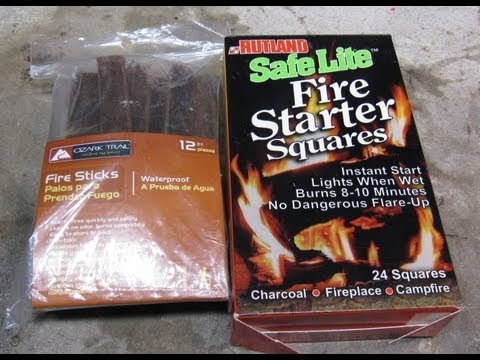 Store Bought Fire Starters - Rutland Safelite Fire Starter & Ozark Trail Firesticks