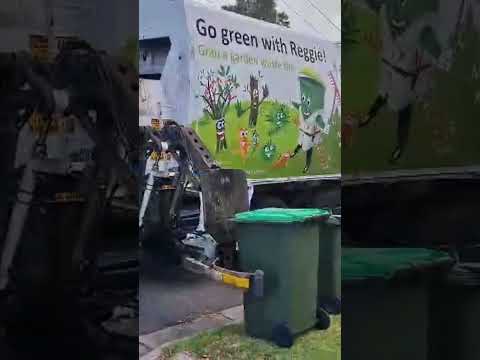 Garbage bin falls into truck #fail