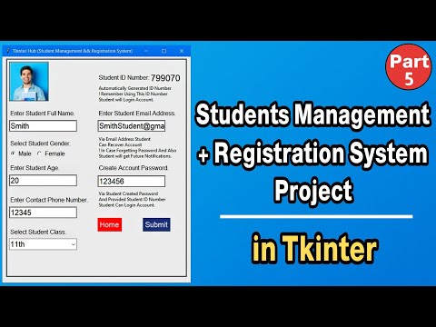Python Tkinter Database Integration Sqlite3 Student Registration Data Part 5