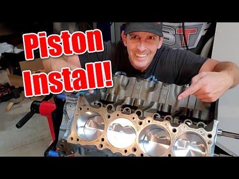 How to install Pistons and Rods, including ring filing. Pontiac Short Block, part 7