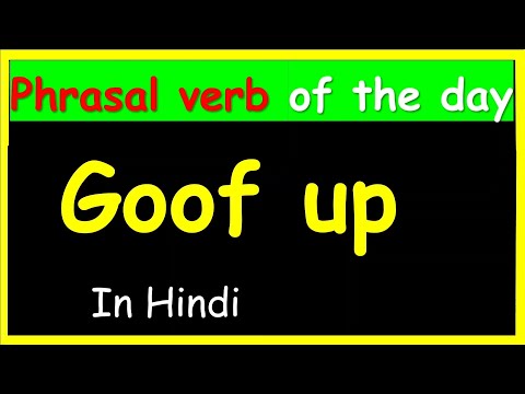 phrasal verb of the day | meaning of goof up |