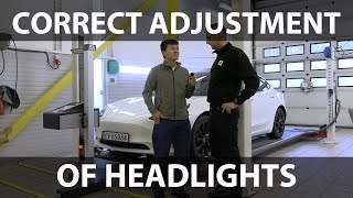 Adjusting Model 3 headlights at NAF