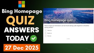 Bing Homepage Quiz Answers Today (27 December 2025)