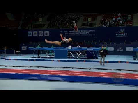 PEETERS Tachina (BEL) W - 2022 Trampoline Worlds, Sofia (BUL) - Q Tumbling Exercise 2
