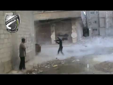 استهداف مقرات النظام بقذيفة آر بي جي في حي التضامن في العاصمة دمشق من قبل كتيبة محمد الأشمر