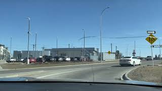 Driving along 88 Avenue Northeast, Calgary Alberta
