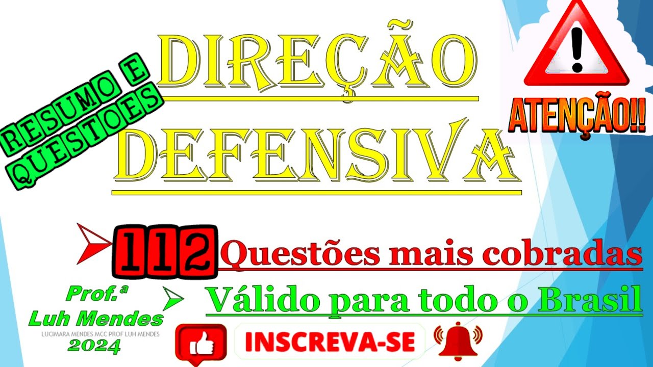 RESUMO E QUESTÕES mais cobradas VÁLIDO PARA TODO BRASIL #detran #teorico #simulador #1k #legislação