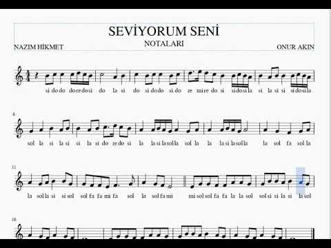 SEVİYORUM SENİ -SAKSAFON NOTALARI
