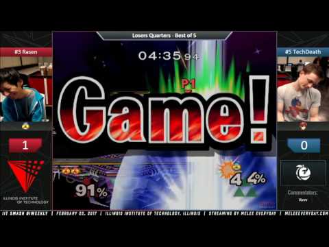 IIT Biweekly [2/22/17] - Rasen (Sheik) vs. TechDeath (Marth, Red Sheik) - SSBM - Losers Quarters