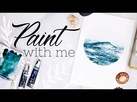 WATERCOLOR WITH ME 🌊 Ocean Waves Painting Tutorial