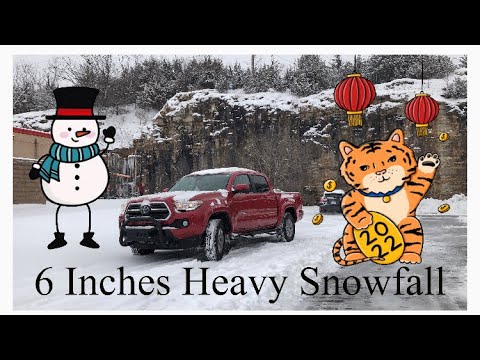 6 inches Heavy Snowfall, 17 Degrees cold 🥶 in Fayetteville Arkansas 2/3/22 🐯