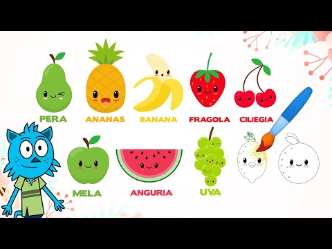 Coloriamo e impariamo i nomi della frutta 🍎🍌 | Video divertente de educativo!