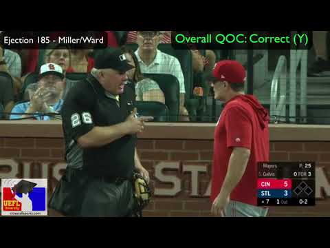 Ejection 185 - Umpire Bill Miller Ejects Reds Hitting Coach Turner Ward