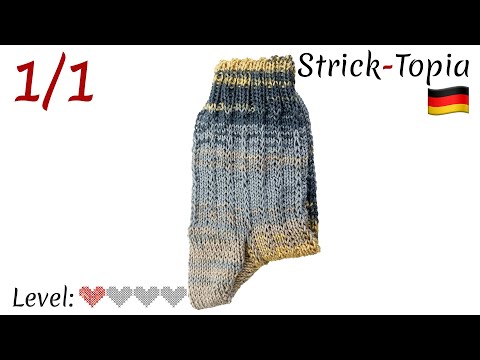 3D Sockenmuster mit Hebemaschen in Runden stricken leicht gemacht - Video 1/1