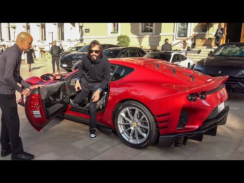 LEONARDO DEL VECCHIO arriving with his NEW FERRARI 812 COMPETIZIONE at Casino de Monaco!!
