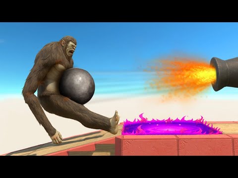 Climbing Giant Cannonball Hill Into Evolution Hole - Animal Revolt Battle Simulator