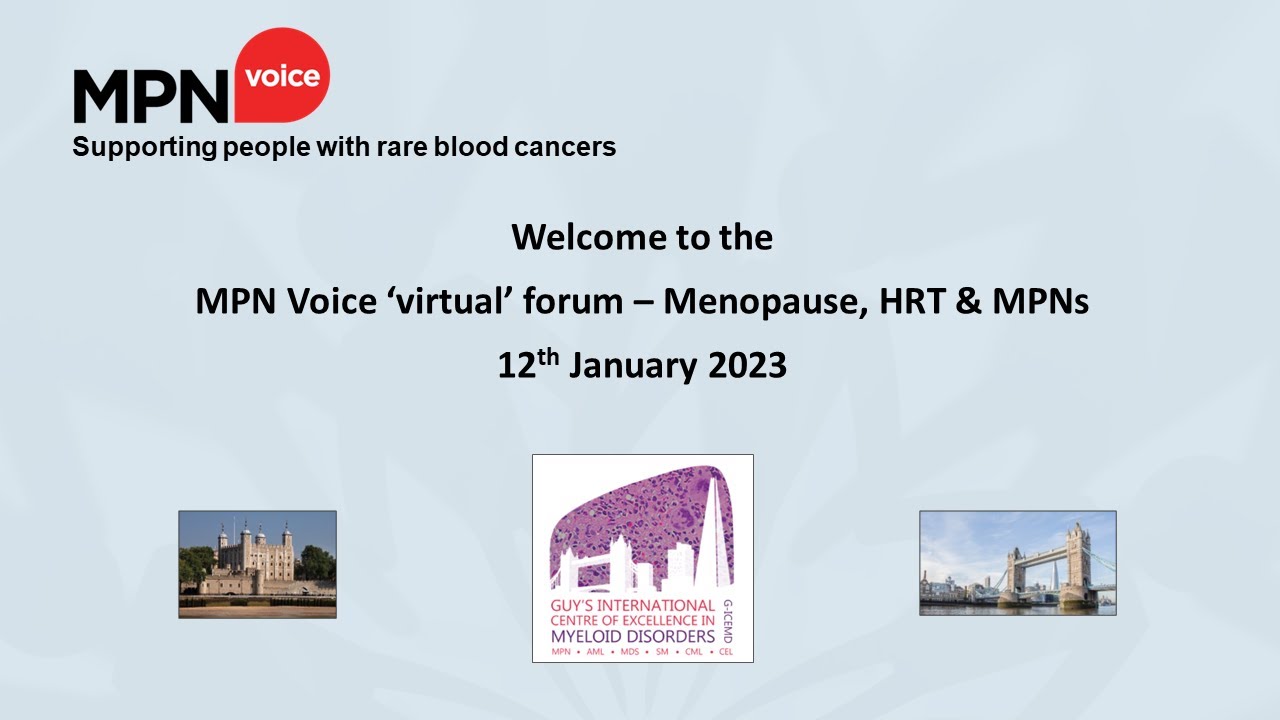 Video available forum on menopause, HRT and MPNs MPN Alliance Australia