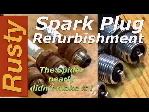 Classic Car Spark Plug Refurbishment, with a very lucky spider