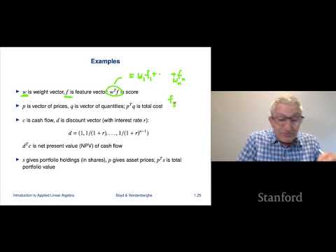 Stanford ENGR108 Introduction to Applied Linear Algebra | 2020 | Lecture 1 Introduction