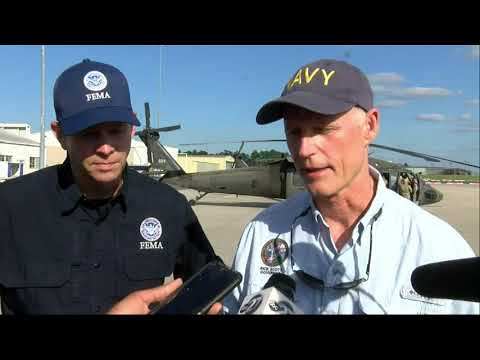 Relief efforts are being hampered by a lack of telecommunications in parts of Florida hit by Hurricane Michael. Florida Gov. Rick Scott says 17,000 utility workers are working to restore power, while 2,000 telecommunications workers were trying to restore service. (Oct. 14)