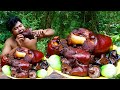 Wilderness Cooking Skill Braised Pig S Feet BBQ Black Mushroom Spicy Braised Pork Trotters Jokbal