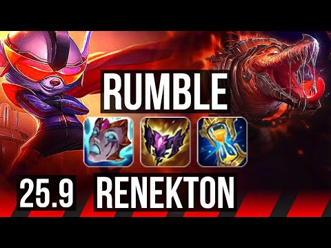 RUMBLE vs RENEKTON (TOP) | 15/2/11, 52k DMG, Godlike | KR Challenger | 25.9
