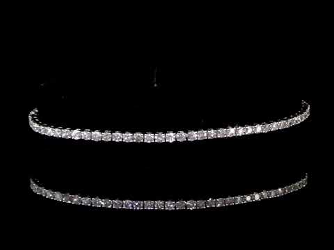 14K WHITE GOLD 3.16CT TDW ROUND BRILLIANT CUT DIAMOND TENNIS BRACELET. Ref. 116 1220