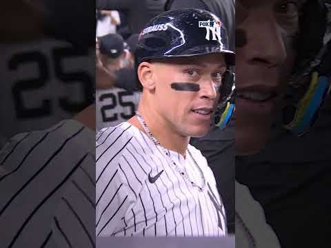 Aaron Judge talking to the FANS AT HOME 👀 #yankees #newyork #baseball #mlb
