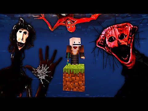 eu zerei minecraft de um bloco com TODOS mods de terror...