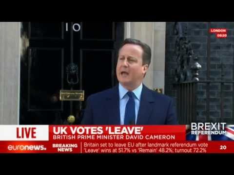 [Live footage] Brexit split begins, David Cameron is leaving