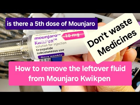 How to inject the leftover fluid (the 5th dose) out of the mounjaro Kwikpen device?