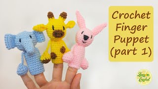How to Crochet Giraffe Finger Puppet (part 1) | Crochet Tutorials | Lemon Crochet