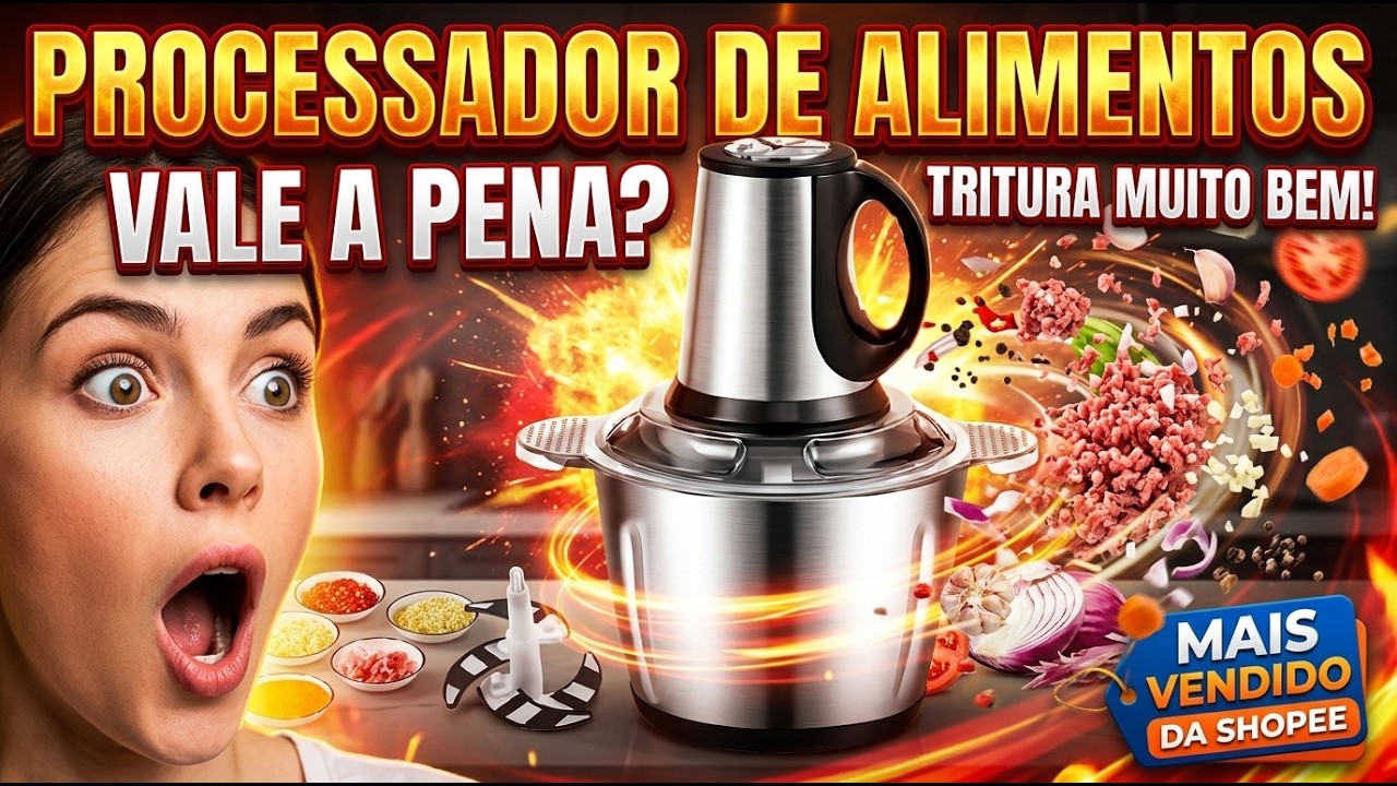 Miniatura da avaliação em vídeo de Triturador Processador de Alimentos Elétrico 2L 850W Aço Inox