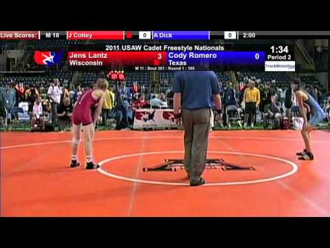 Cadet Freestyle 105 - Jens Lantz (WI) vs. Cody Romero (TX)