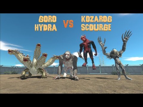 2 VS 2 GORO, HYDRA VS KOZAROG, SCOURGE [Katya Santos Request] - Animal Revolt Battle Simulator