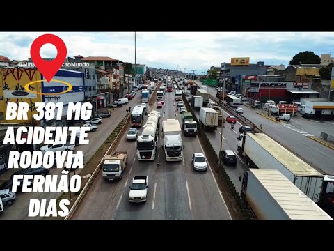 BR 381 ACIDENTE RODOVIA FERNÃO DIAS CIDADE DE CONTAGEM MINAS GERAIS BRASIL.