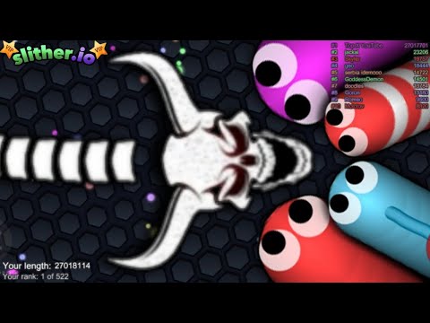 Slither.io A.I. Devil Skeleton Vs Giant Snake Monster - Epic Skin Slitherio Best Gameplay -Vip Devil