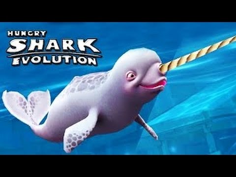 Hungry Shark Evolution #11 - NATASHA THE NARWHAL special gameplay - best mobile games for kids