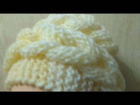 Вяжем спицами шапку с объёмными косами
