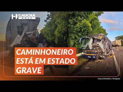 URGENTE: ônibus com 40 passageiros colide com caminhão na BR-386; uma pessoa morreu | Gaúcha Hoje