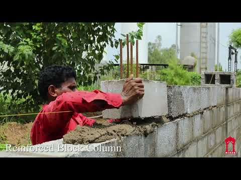 Rectangular hollow concrete blocks, 9 in x 4 in x 3 in