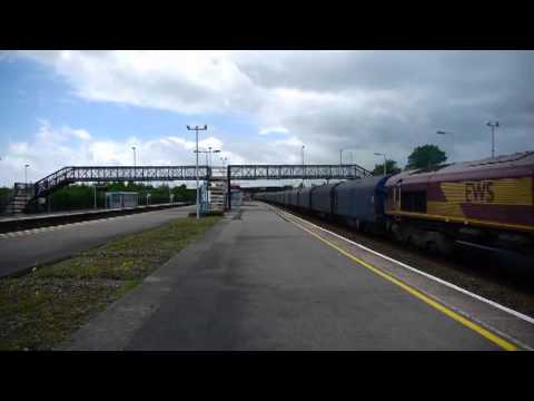 66131 with 6O32 Lanwern to Dollands Moor steel in covered wagons passing through STJ 12th May 2011