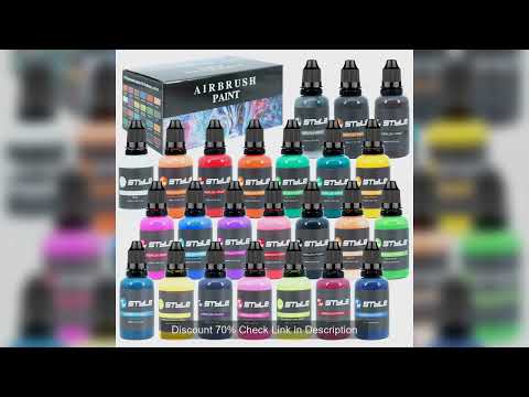 24Colors/Set Airbrush Paint Set, Opaque & Brilliant Acrylic Paint, 1fl Oz, Water Based, Ready To Spr