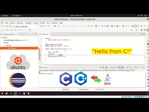 Execute C Program In Java With Java Native Interface Jni On Ubuntu With Eclipse C To Java