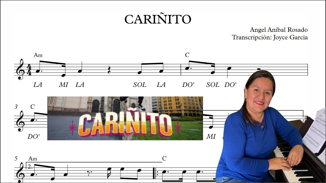 🎵🥁🎺Cariñito - (partitura) flauta, violín, guitarra, melódica, piano