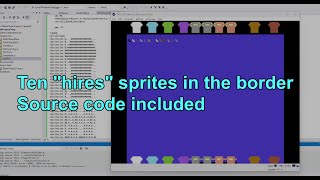 C64 Demos peek - Ten "hires" sprites in the border